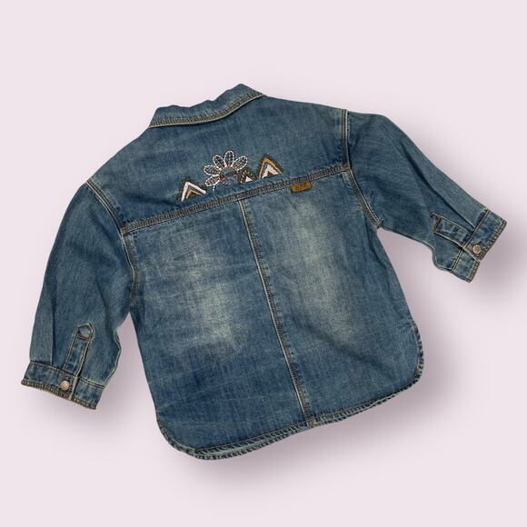 Souris Mini Denim Collection Embroidered Shirt Jacket 12-18 Mos - Picture 8 of 8